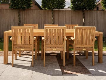 Compleet 6 persoons teak tuinset | Direct leverbaar!, Verzenden, 6 zitplaatsen, Teakhout, Nieuw