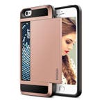 iPhone 5S - Wallet Card Slot Cover Case Hoesje Business Roze, Verzenden