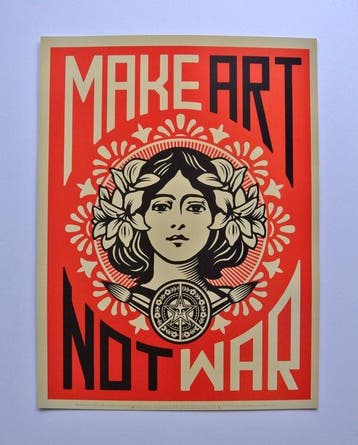 Shepard Fairey (OBEY) - OBEY Marianne Make Art Not War +, Antiek en Kunst