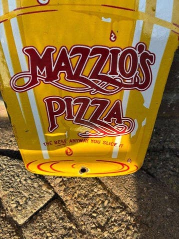 Mazzio’s Pizza – Vintage emaille reclamebord – Amerikaanse
