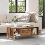 vidaXL Salontafel met lade Oud Hout 90 x 50 x 26.5 cm, Huis en Inrichting, Verzenden, Nieuw