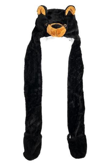 KIMU® Muts Wanten Zwarte Beer Sjaalmuts met Oortjes Beertje, Kinderen en Baby's, Kinderkleding | Petten en Hoeden, Ophalen of Verzenden