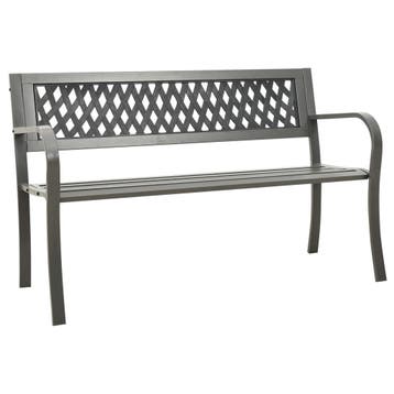 vidaXL Tuinbank 125 cm staal grijs, Tuin en Terras, Verzenden, Nieuw