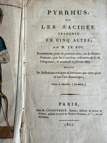 Le Hoc - Pyrrhus ou les Eacides - 1807