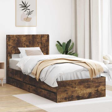 vidaXL Bedframe met opbergruimte en hoofdbord met lade, Huis en Inrichting, Verzenden, Nieuw