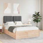 vidaXL Bedframe met Gevoerde Hoofdbord Donkergrijs 120 x 200, Verzenden, Nieuw