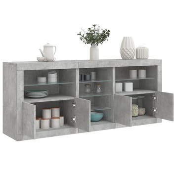 vidaXL Dressoir met LED-verlichting 181,5x37x67 cm, Huis en Inrichting, Kasten | Dressoirs, Verzenden, Nieuw