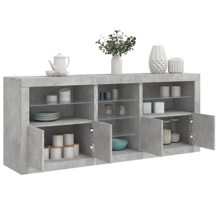 vidaXL Dressoir met LED-verlichting 181,5x37x67 cm, Huis en Inrichting, Kasten | Dressoirs, Nieuw, Verzenden