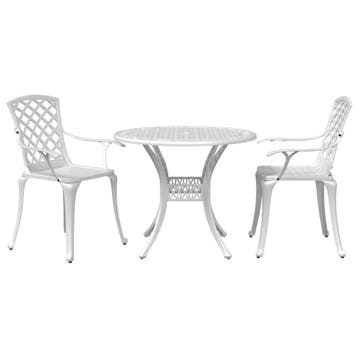vidaXL 3-delige Bistroset gietaluminium wit, Verzenden