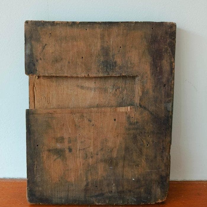 Icoon - Joris de Drakendoder - Hout - Handgeschilderd - 24 x, Antiquités & Art, Antiquités | Livres & Manuscrits