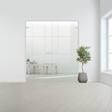 Glazen dubbele binnendeur voor opdek kozijn aluminium beslag, Bricolage & Construction, Vitres, Châssis & Fenêtres, Verzenden