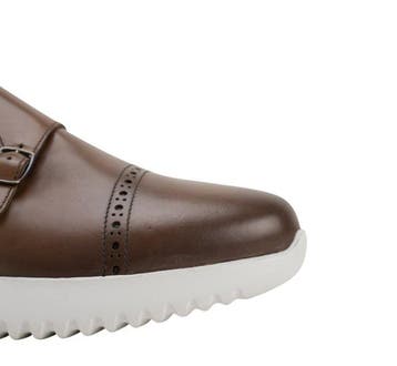 TESTONI - 8 UK - 42 IT - Riace Double Monk Burnished Calf, Nieuw