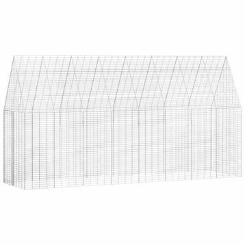 vidaXL Konijnenkooi Zilver 400 x 100 x 210 cm Gegevens staal, Verzenden