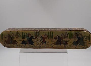 Khatam kari doos - Hout, Messing, Been, Steen -