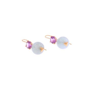Oorbellen - 9 kt. Roségoud - 20.00ct. tw. Aquamarijn -, Nieuw