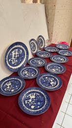 Willow Pattern - Bord (14) - Steengoed - Gemengd assortiment