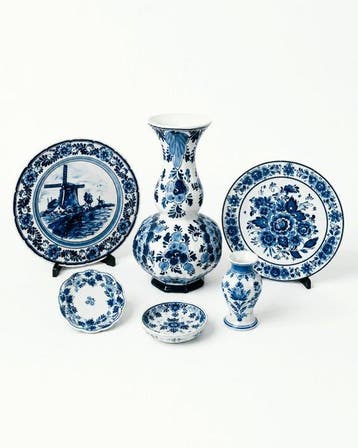 De Porceleyne Fles, Delft - Vase (6) - Faïence de Delft -, Antiek en Kunst