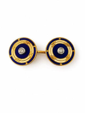 Boutons de manchette - 18 carats Or jaune - Art déco