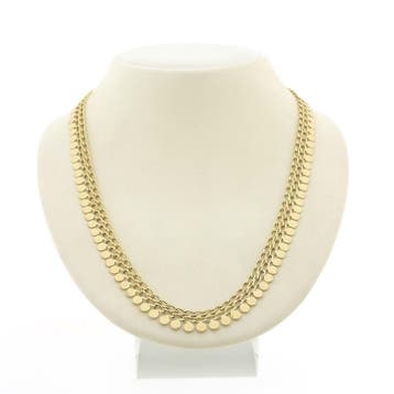 8 karaat collier met bolletjes schakel (Ketting), Handtassen en Accessoires, Kettingen, Ophalen of Verzenden, Gebruikt, Geel, Goud