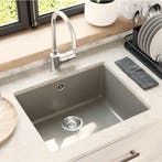 vidaXL Wasbak Grijs 530 x 460 mm 80% Kwarts en 20% Hars, Huis en Inrichting, Verzenden, Nieuw