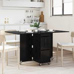 vidaXL Eettafel 2 pcs 140 x 80 x 77 cm Bewerkt hout Zwart, Huis en Inrichting, Tafels | Eettafels, Verzenden, Nieuw
