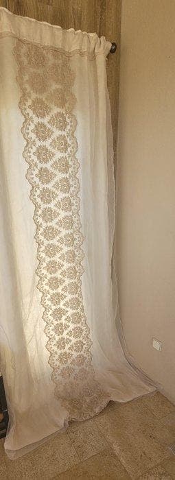 Gordijnstof - 320 cm - 140 cm - linnen en organza