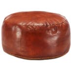 vidaXL Poef 60x30 cm echt geitenleer tan, Huis en Inrichting, Verzenden, Nieuw