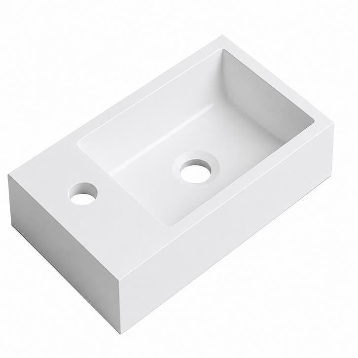 Wastafel Angela 40 x 22 cm Wit Fontein, Huis en Inrichting, Badkamer | Badkamermeubels, Nieuw, Verzenden