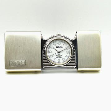 Bureauklok - Ontwerp Messing - 1990-2000 - Silver TIME TANK