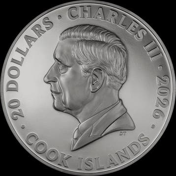 Cookeilanden. 20 Dollars 2026 Paris Ville De Nuit 3 Oz,