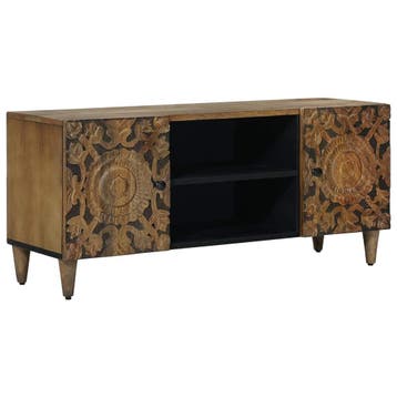 vidaXL TV Kast met opslag Bruin 105 x 33,5 x 46 cm Massief, Verzenden, Nieuw