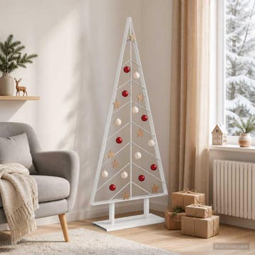 vidaXL Metalen kerstboom KUOPIO 150 cm Staal Wit, Verzenden