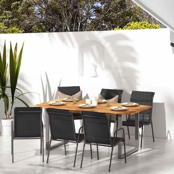 vidaXL Tuinstoelen 6 st staal en textileen zwart, Verzenden