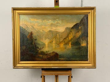 Albert Bierstadt (1830-1902), Circle of - Lake View
