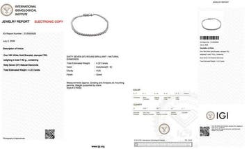 Armband - 18 karaat Witgoud - 4.22ct. tw. Diamant