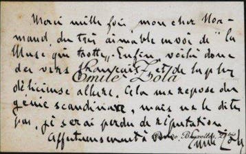 Emile ZOLA - Belle carte de visite autographe signée à