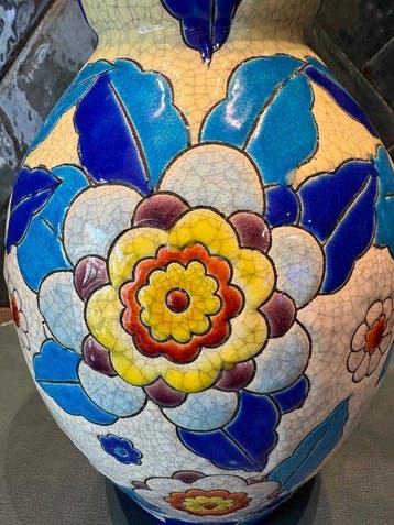 Antiek art-deco 1939 - Boch Fréres - Vaas - Faience -