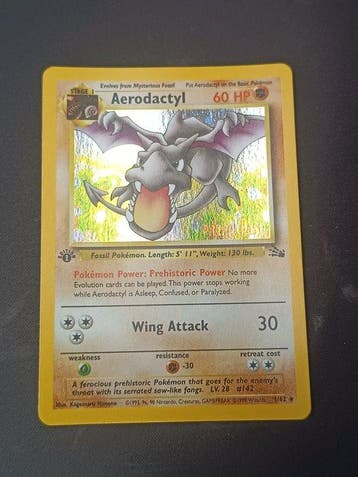 Pokémon - 1 Card - Aerodactyl Première édition - WOTC -, Hobby & Loisirs créatifs
