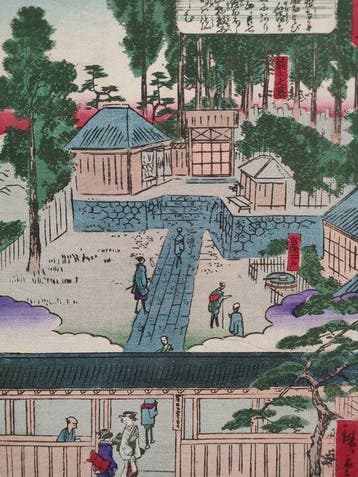 Edo Meisho Zue: Sengakuji Temple - Utagawa Hiroshige II