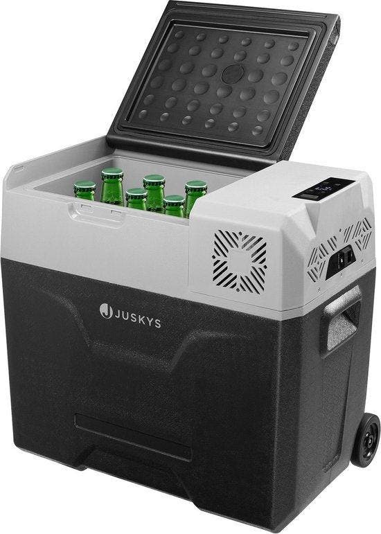 2dekans | Juskys – Yukon Compressorkoelbox – 50 l – Voorzien, Caravans en Kamperen, Kampeeraccessoires, Ophalen of Verzenden