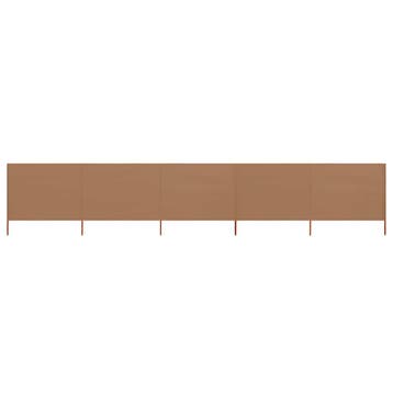 vidaXL Windscherm 5-panelen 600x120 cm stof taupe, Tuin en Terras, Verzenden, Nieuw