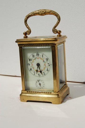 Reisklok - RA - Messing, Glas - 1850-1900 - Reiswekker, Antiek en Kunst, Antiek | Klokken