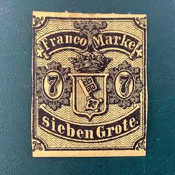 Bremen 1860 - 7 Grote wapenschild - Michel 3, Gestempeld