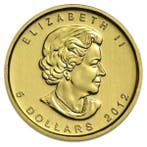 Canada. 5 Dollars 1/10 oz $5 CAD Canadian .9999 Fine Gold, Postzegels en Munten