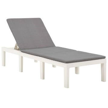 vidaXL Ligbed met kussen kunststof wit, Verzenden, Nieuw