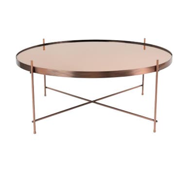 Zuiver Cupid Bijzettafel Xxl Koper, Minder dan 45 cm, Verzenden, Eclectisch, Glas