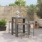 vidaXL 5-delige Tuinbarset poly rattan en massief acaciahout, Tuin en Terras, Verzenden, Nieuw