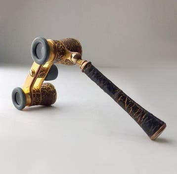 Toneelkijker - Emil Busch Multinort gilt-brass & leather