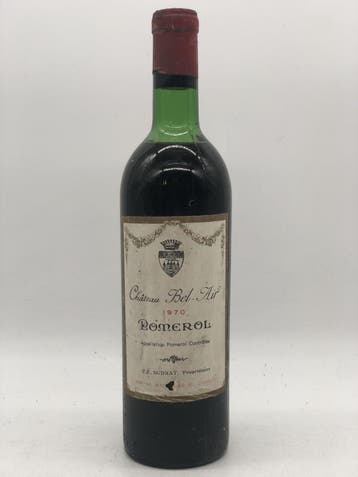 1 x 75cl Chateau Bel-Air AOC Pomerol 1970 (Bordeaux, rood), Ophalen of Verzenden, Rode wijn