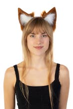 Haarband Grote Furry Oortjes Bruin Wit Beer Vos Diadeem Dons, Ophalen of Verzenden, Nieuw